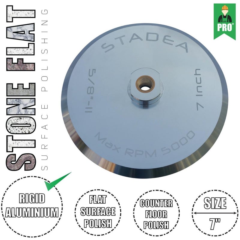 Stadea ABP105Q 7" Hook and Loop Backing Pad With Rigid Aluminium Backing, 5/8" 11 Brass Arbor - Image 2